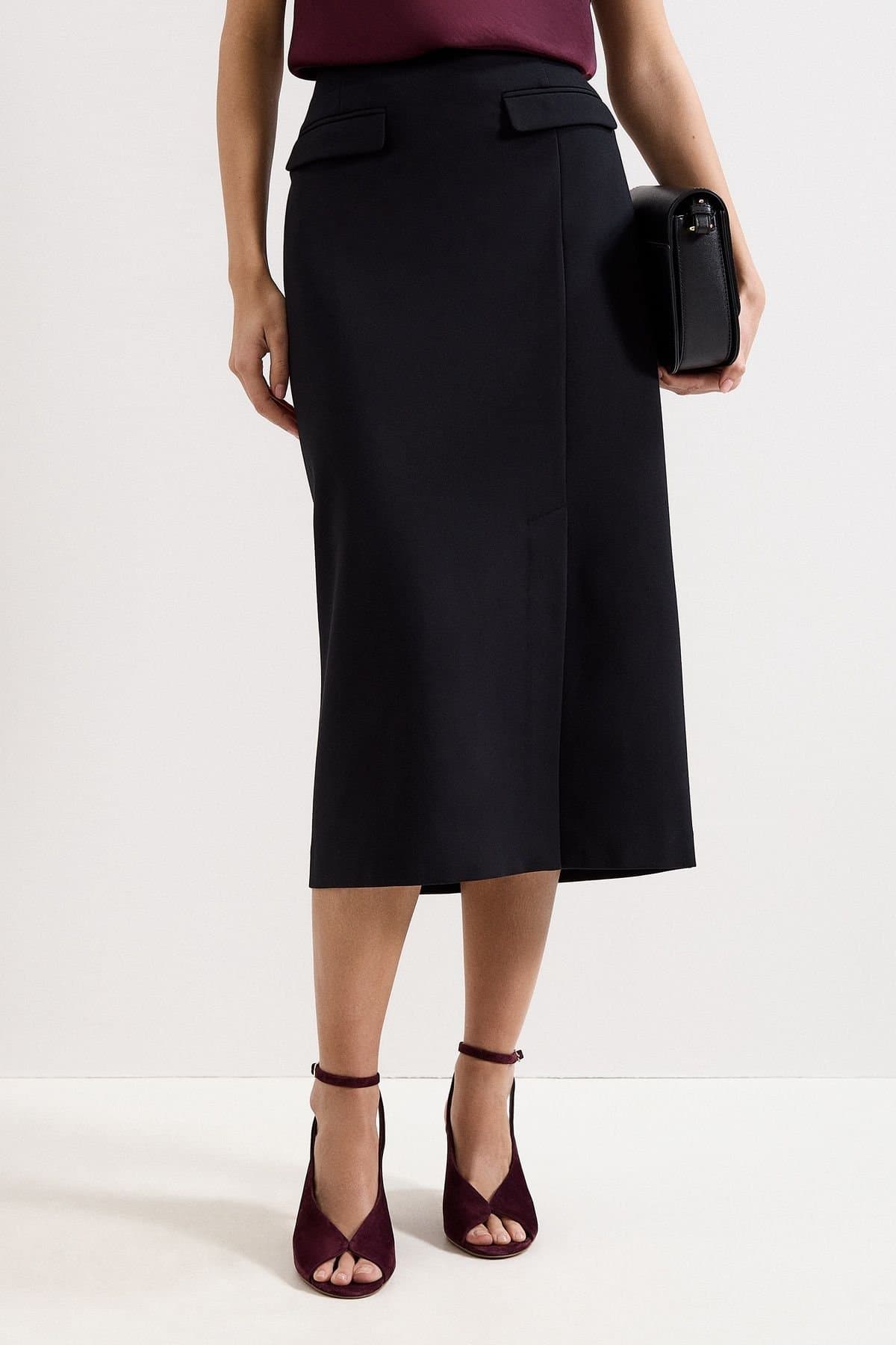 Phase Eight Phase Eight Women's Phoebe Ponte Skirt in Black