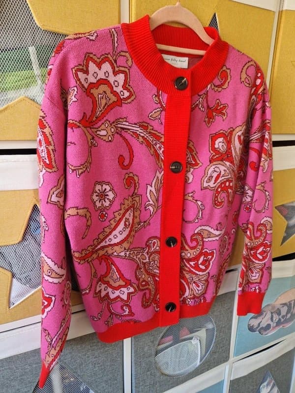 Never Fully Dressed Never fully dressed women's Pink Paisley Oslo Cardigan size XS (6)