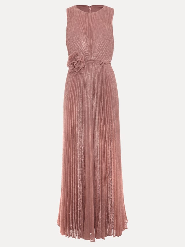 Phase Eight Phase Eight Women's Simara Flower Detail Pleated Maxi Dress in Dusty Pink - 2