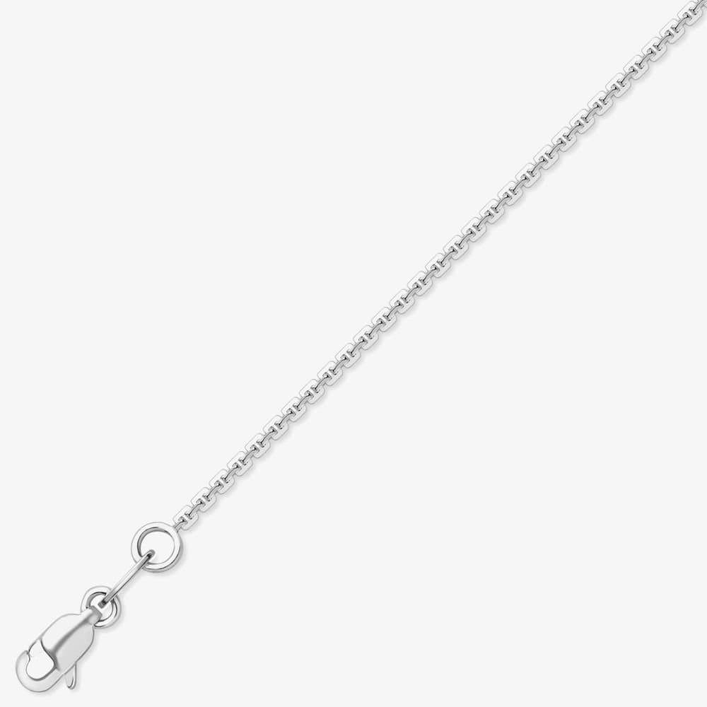 T.H.Baker T.H.Baker Women's 9ct White Gold 18-Inch Square Trace Necklace CN755-18 in Silver