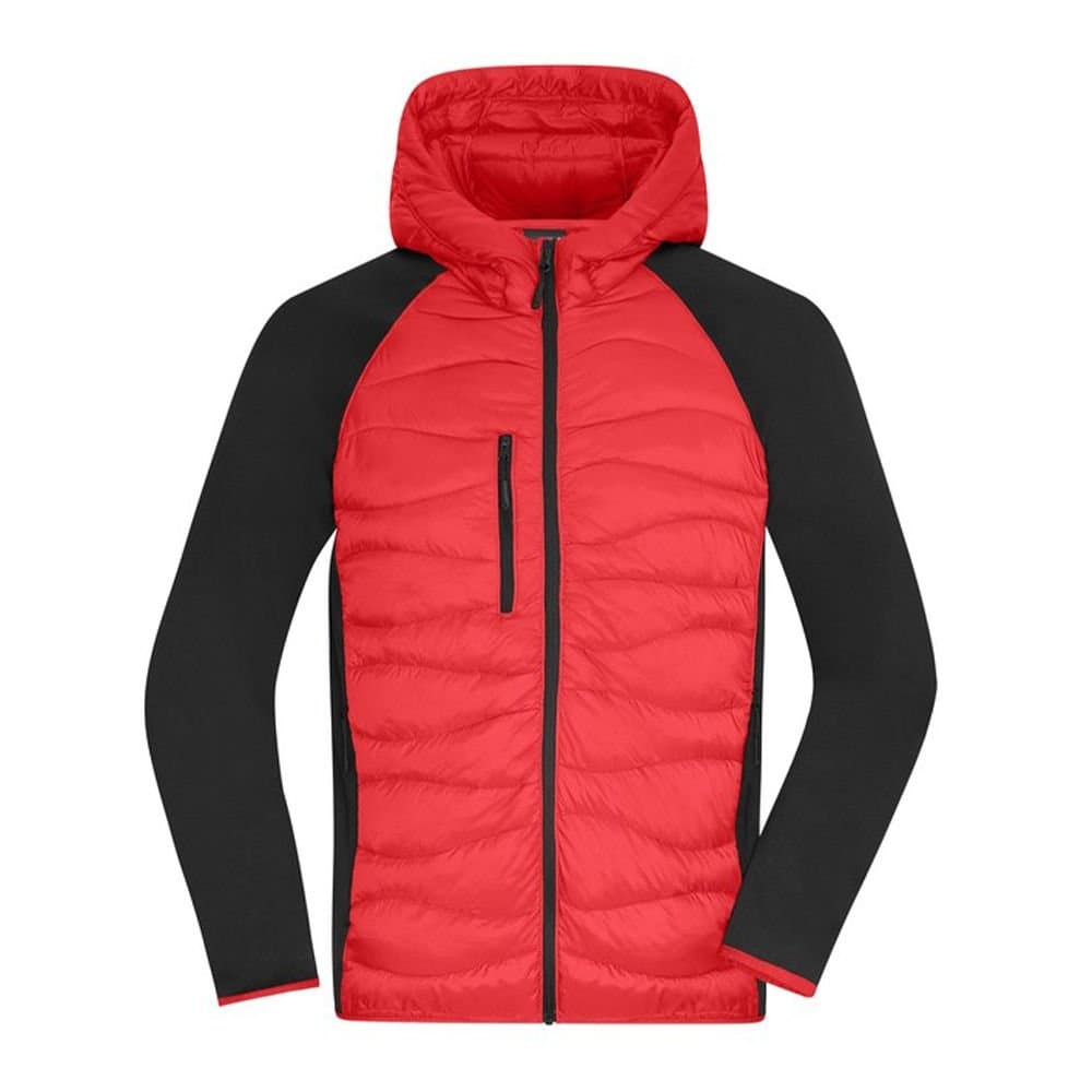 James and Nicholson James and Nicholson Men's Quilted Hybrid Jacket in Red