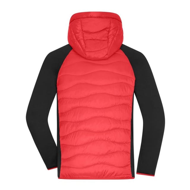 James and Nicholson James and Nicholson Men's Quilted Hybrid Jacket in Red - 2