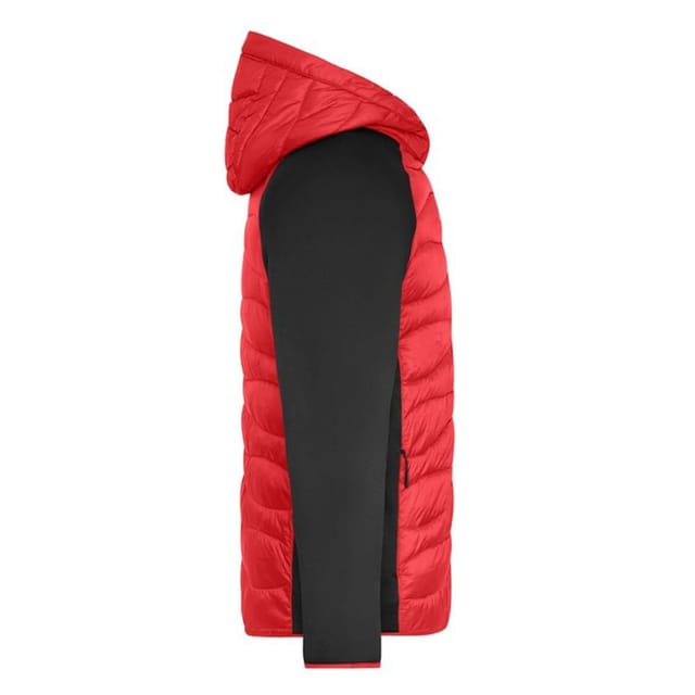 James and Nicholson James and Nicholson Men's Quilted Hybrid Jacket in Red - 3