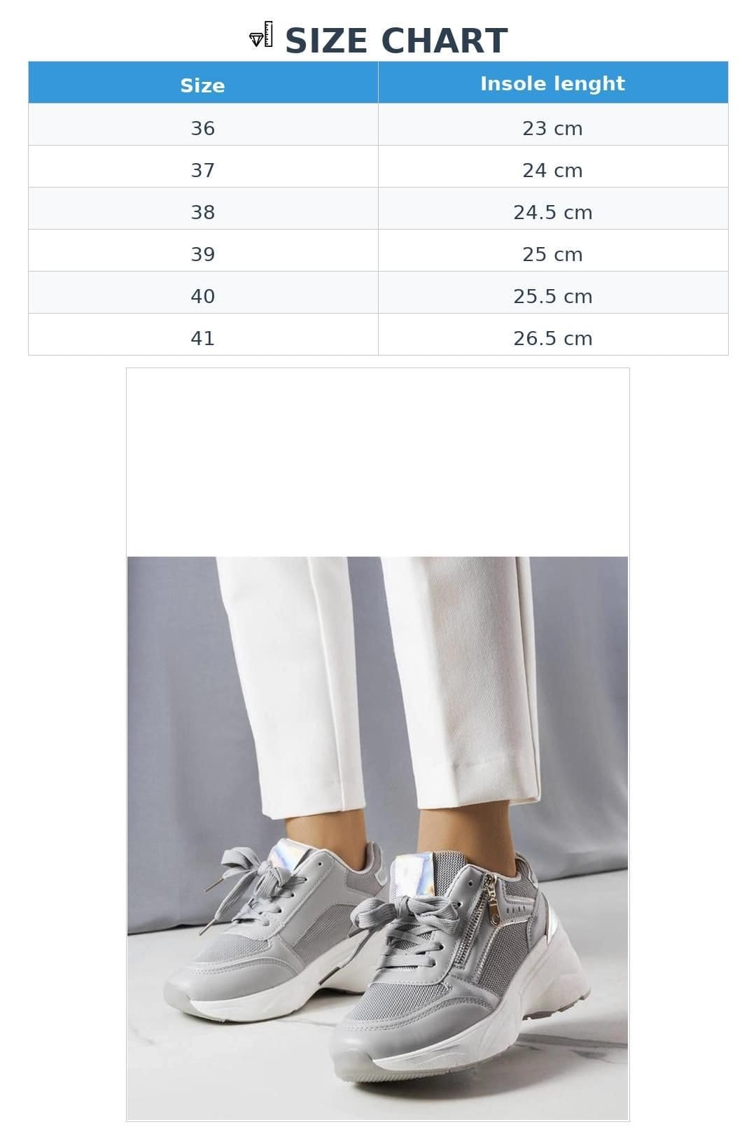 Love Lace Love Lace Women's Stacey Wedge Sneakers with Lace Up Comfort Rubber Sole Daily in Grey - 4