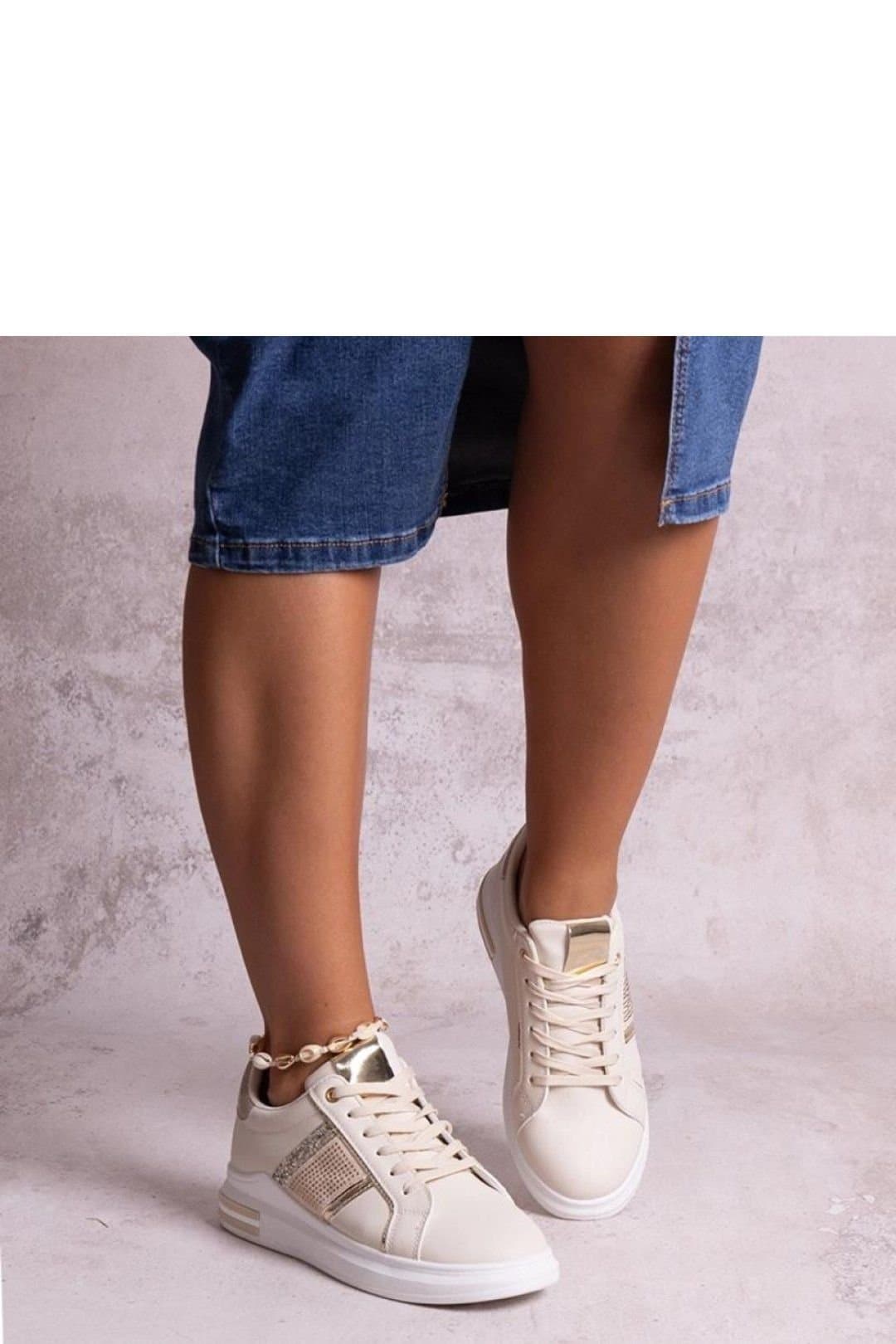 Love Lace Love Lace Beige Rhinestone Sneakers