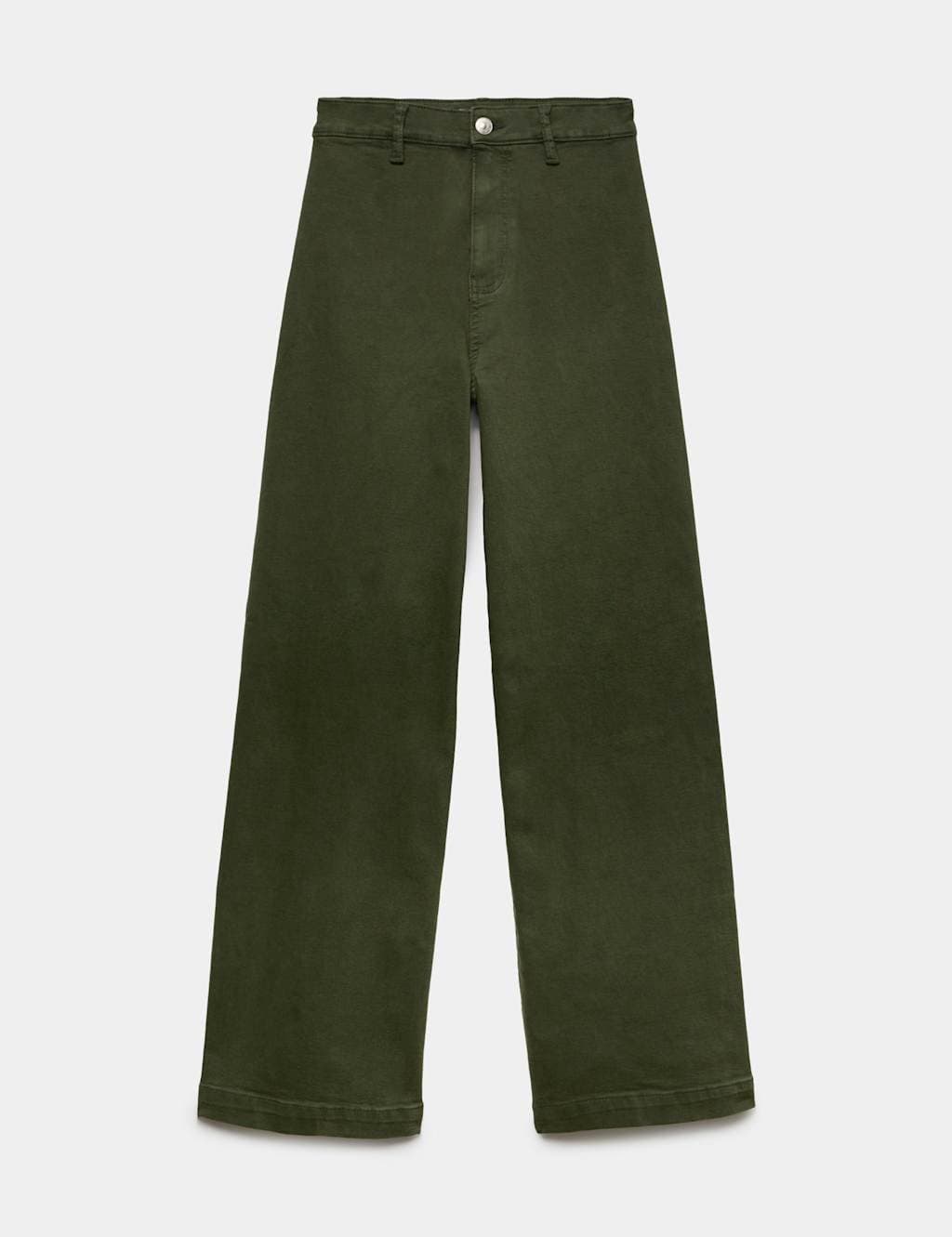 Marks & Spencer M&S Khaki High Waisted Wide Leg Ankle Grazer Jeans
