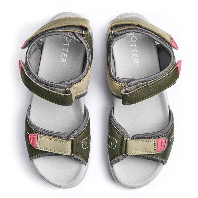 Hotter Hotter Women's Wide Fit 'Walk II' Sandals in Khaki - 3