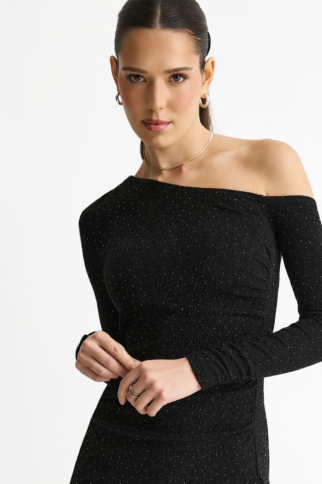 Gini London Gini London Women's Black Hot Fix Studded Jersey Midi Dress - 2