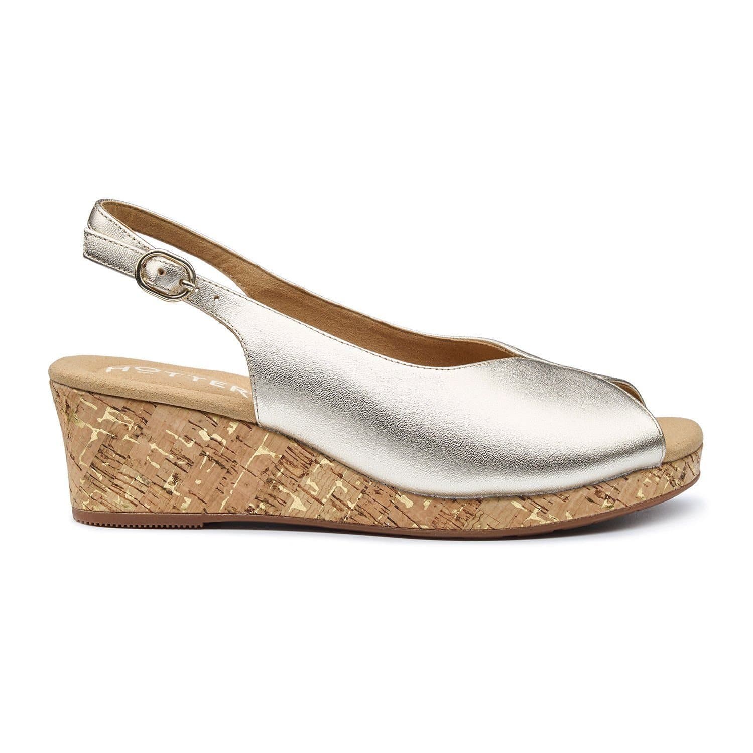 Hotter Hotter Women's 'Atlantic' Wedge Sandals in Metallic Gold