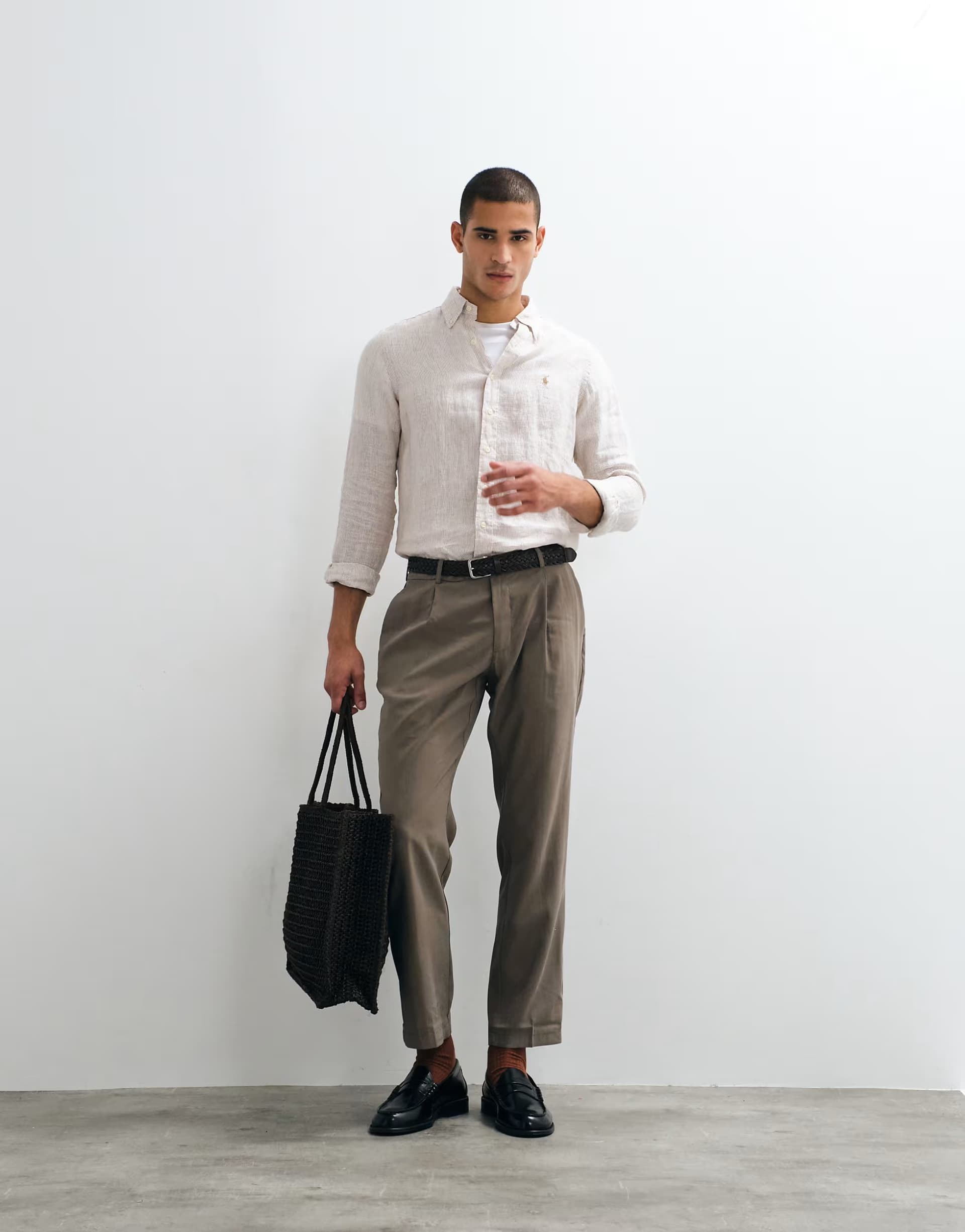 ASOS Mango modal rich pleat front tailored toruser in mushroom