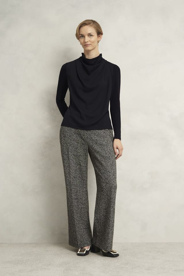 Hobbs London Hobbs London Women's Arielle Cowl Neck Blouse in Dark Navy - 3