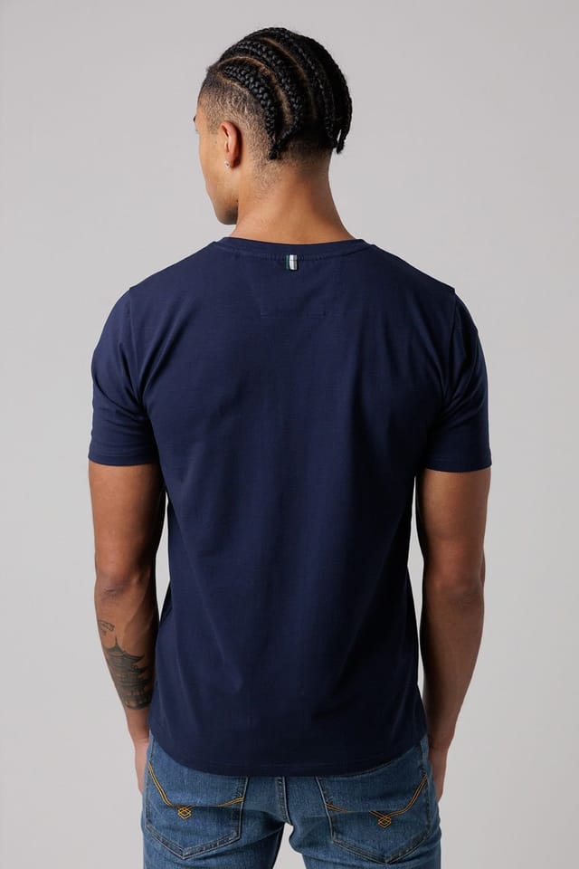Santa Barbara Polo & Racquet Club Santa Barbara Polo & Racquet Club Men's Cotton Rich Stretch Heritage Logo T-Shirt in Navy - 2