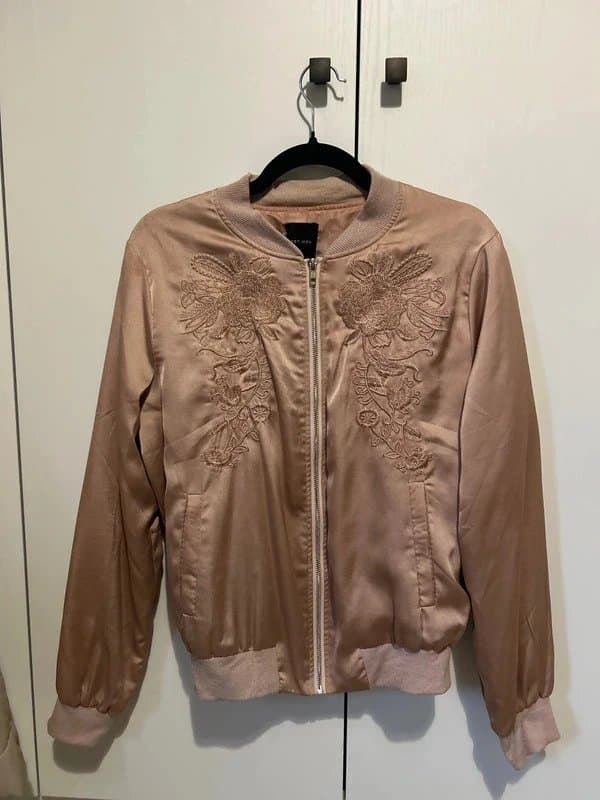 New Look Rose satin bomber jacket