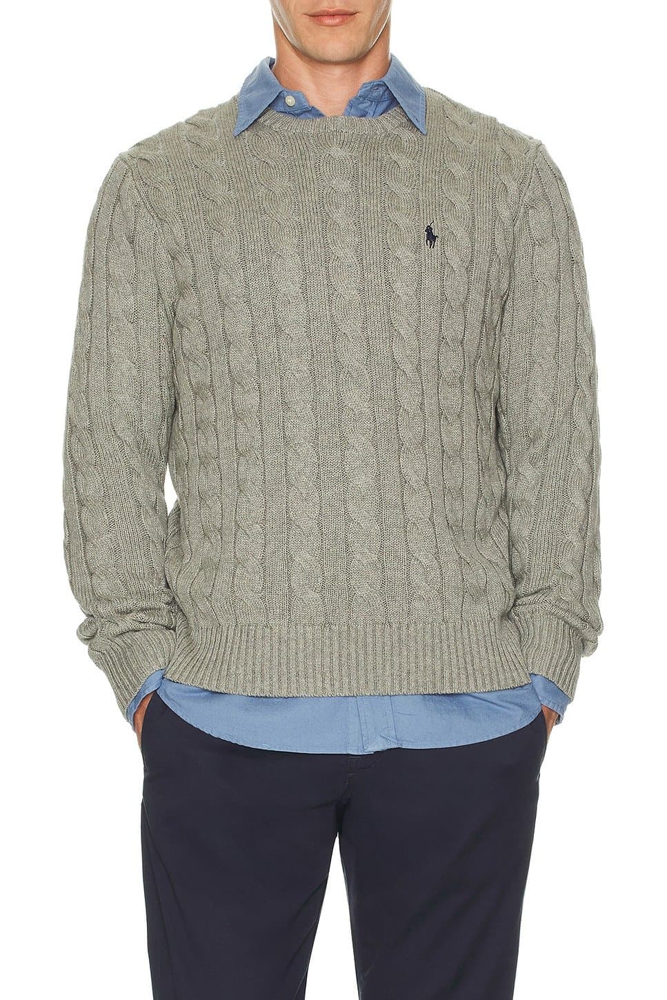 revolve Cotton Cable Knit Crewneck Sweater