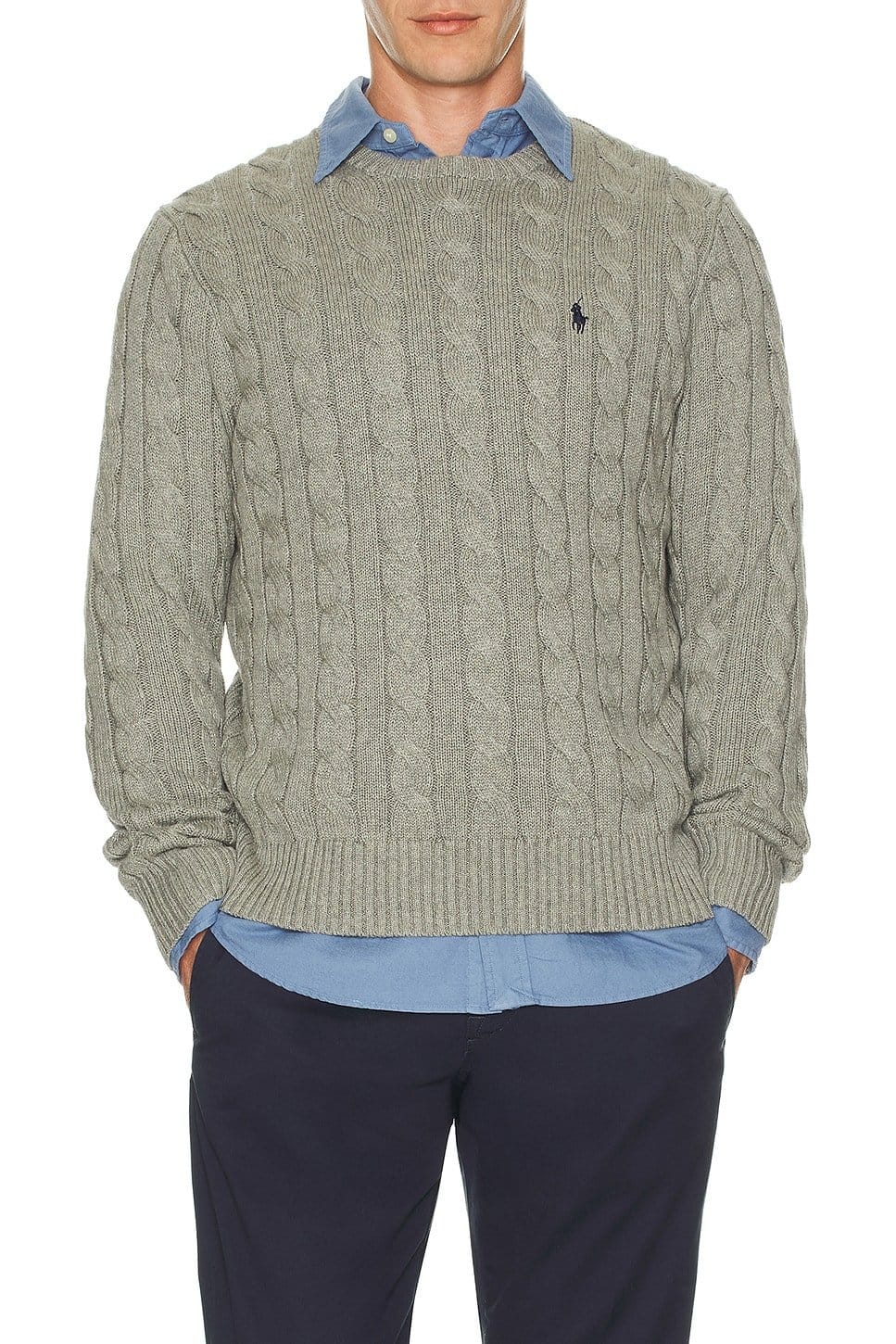revolve Cotton Cable Knit Crewneck Sweater - 1