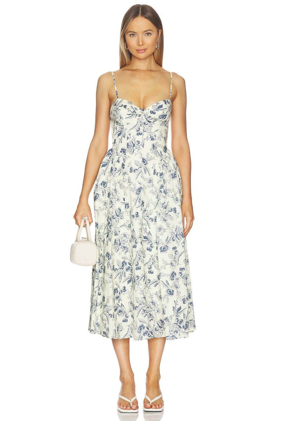 revolve revolve Floral Print Midi Dress in Navy