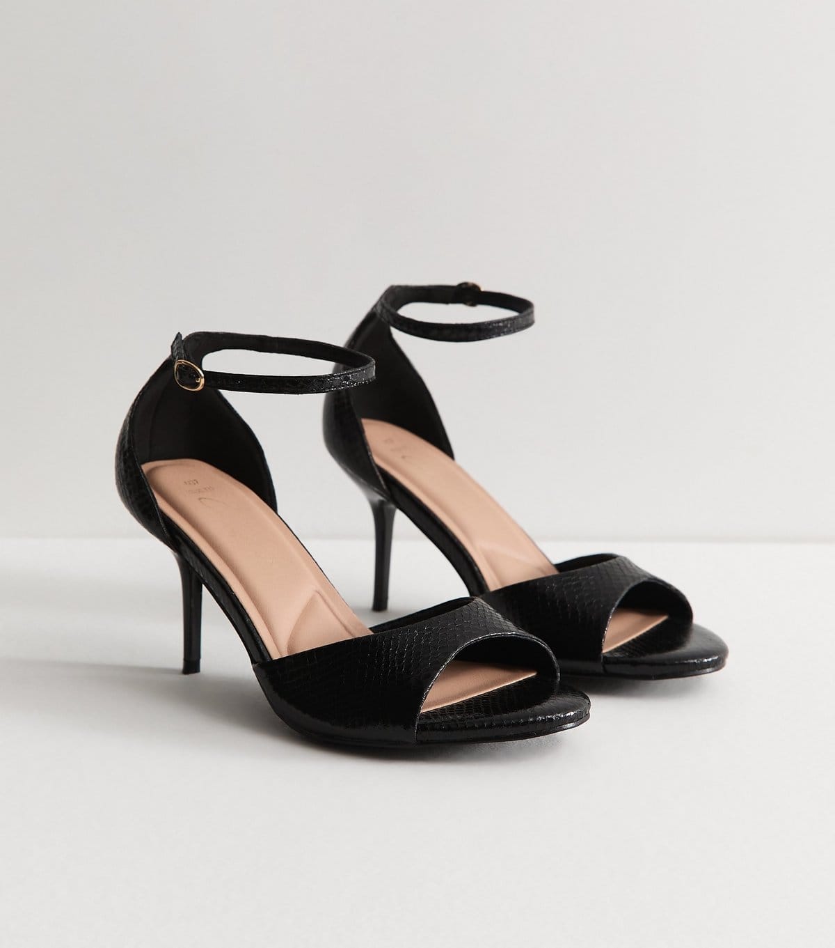 New Look Women's Wide Fit Black Faux Leather Stiletto Sandals New Look - 4