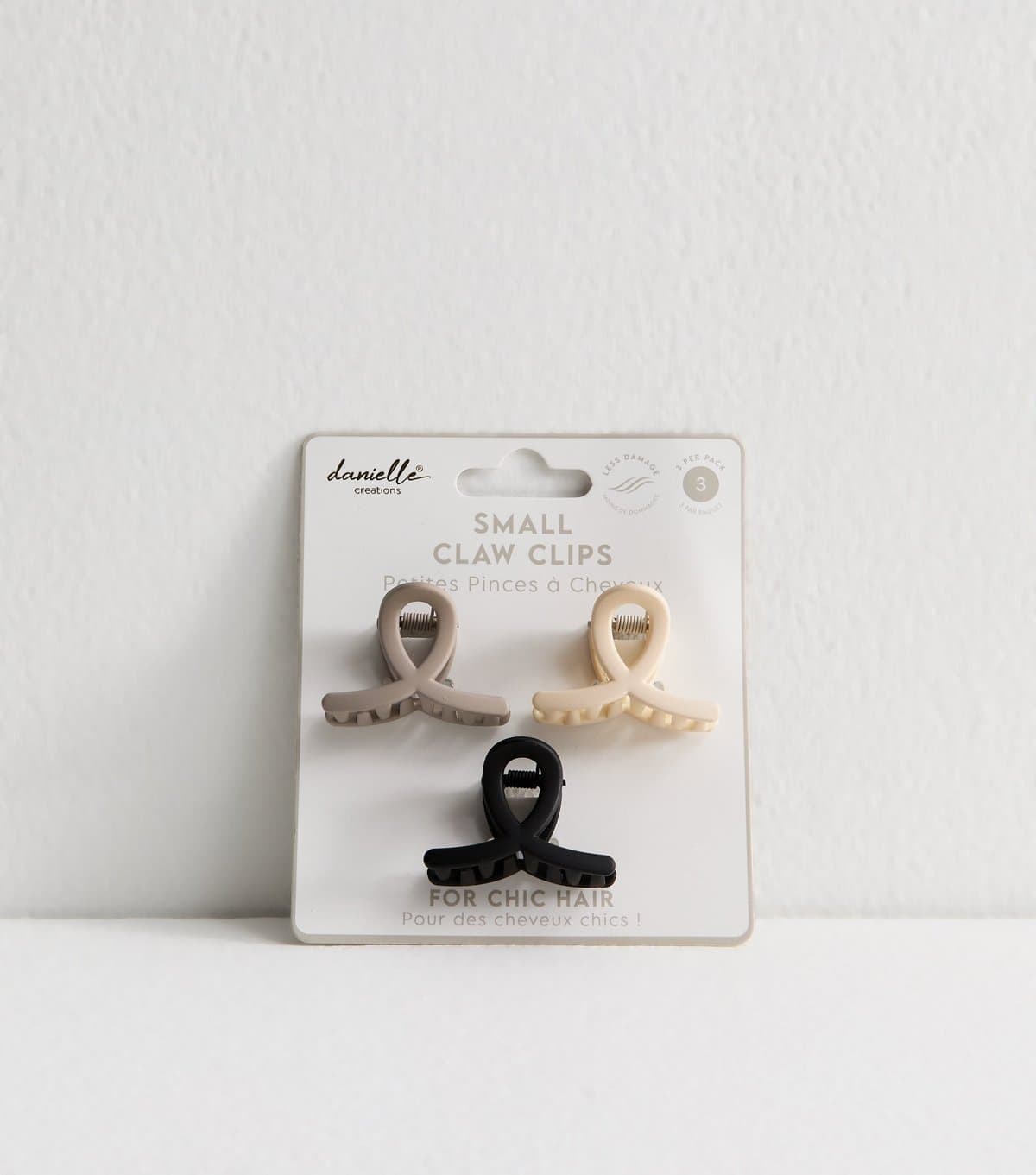 Danielle Creations Mink Pack Of 3 Mini Claw Clips Danielle New Look
