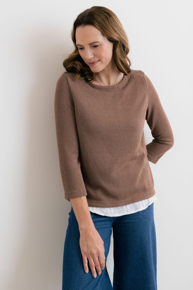 Lily & Me Lily & Me Women's Olive Shirt Jumper in Brown - 2