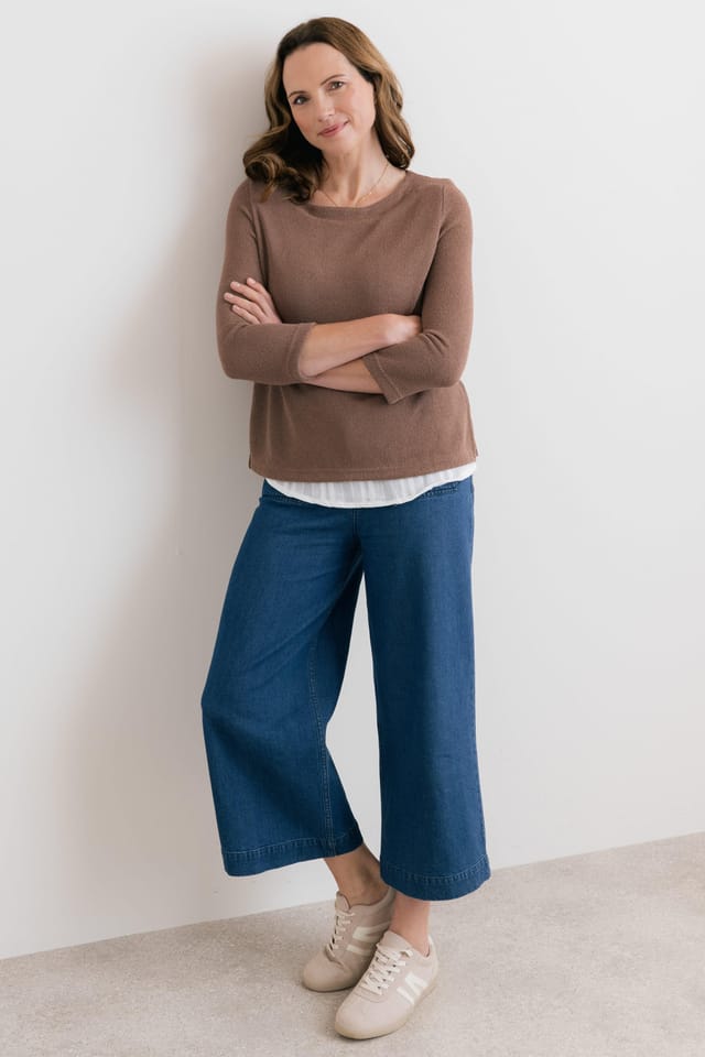 Lily & Me Lily & Me Women's Olive Shirt Jumper in Brown - 3