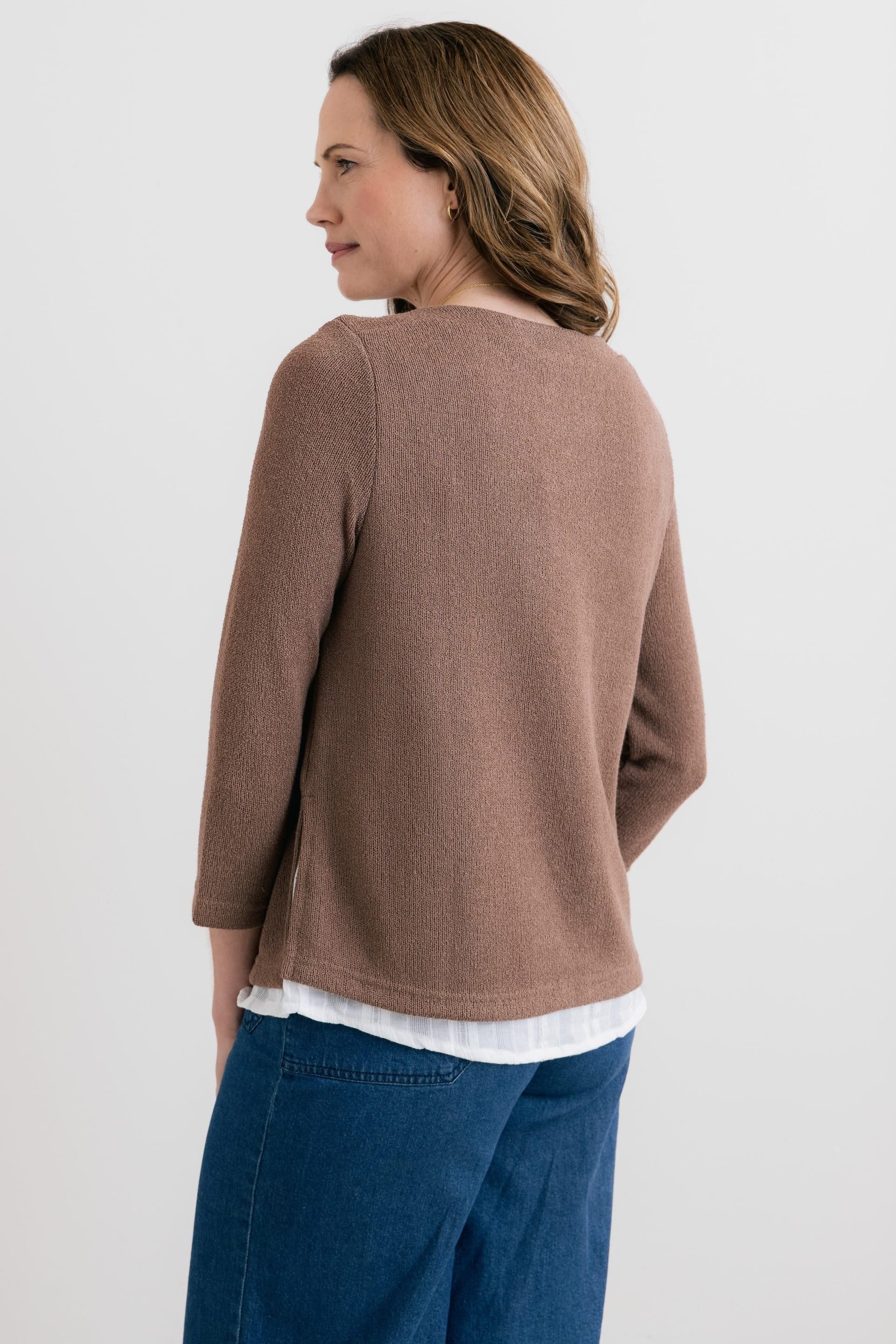 Lily & Me Lily & Me Women's Olive Shirt Jumper in Brown - 4