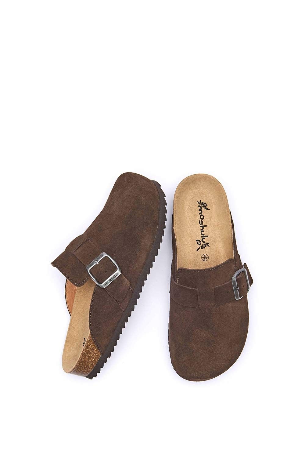 Moshulu Moshulu Women's 'Tulipa 2' Cork Footbed Clogs in Dark Brown - 2