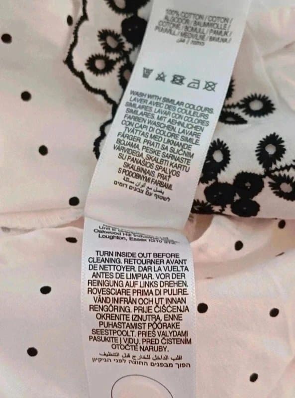 Never Fully Dressed Never Fully Dressed White Polka Dot Floral Embroidered Shirt - size 18