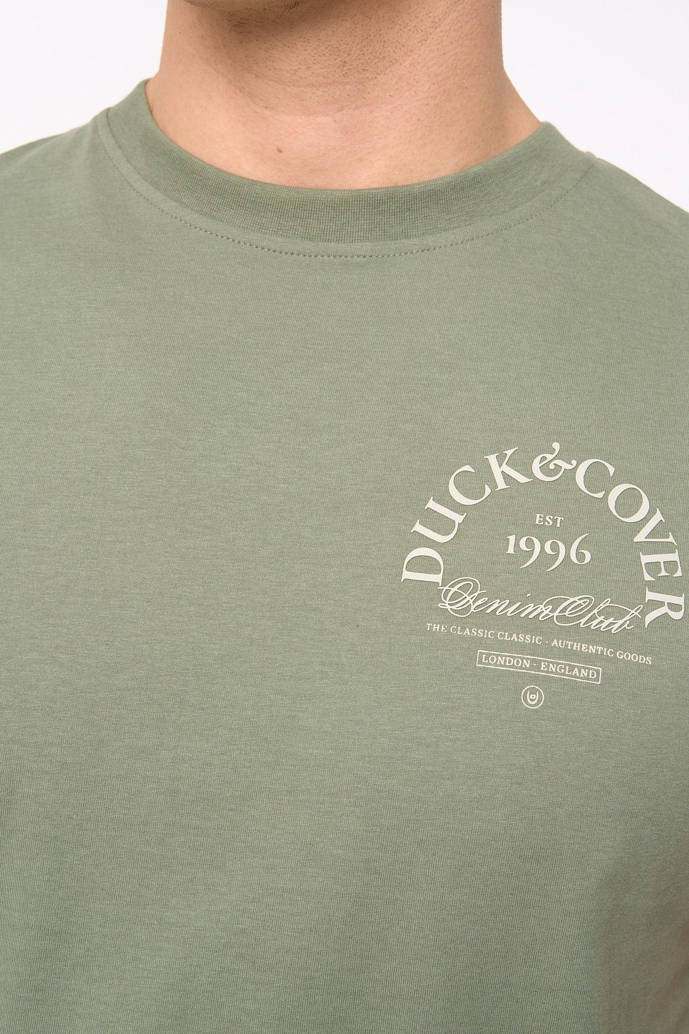 Duck and Cover Duck and Cover Men's Sudbury Graphic T-Shirt with Back Print in Olive - 3