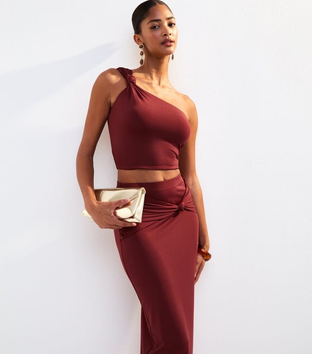 New Look Women's Rust Twist Detail Midi Skirt New Look - 2