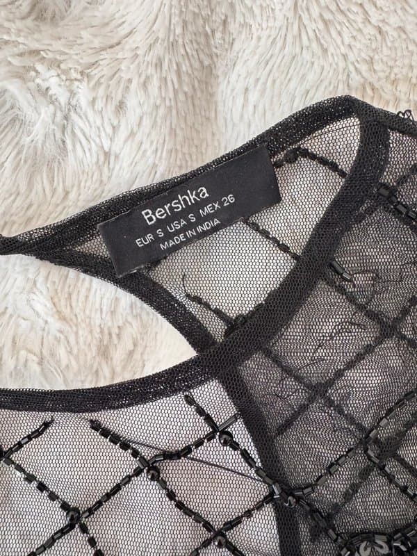 Bershka Bershka Sheer Beaded Top