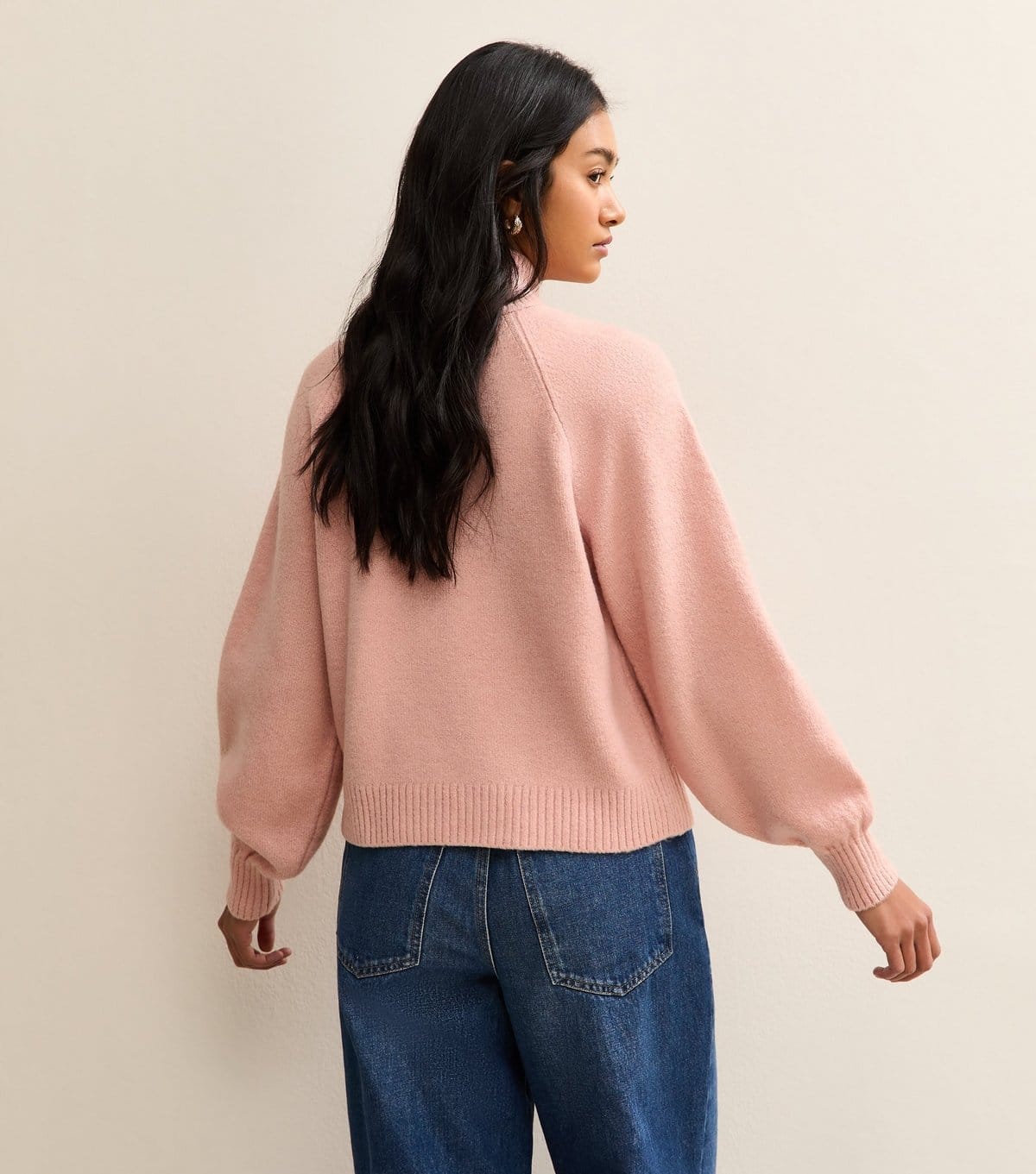 New Look Women's Pink Floral Embroidery High Neck Jumper New Look - 4