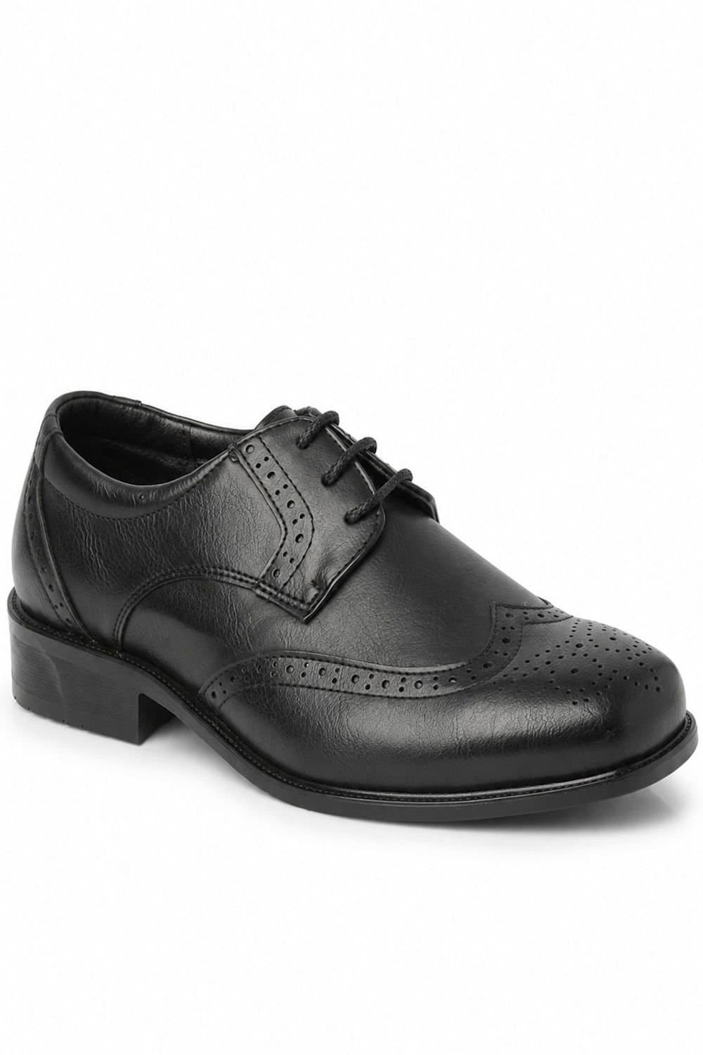 Spot On Spot On Men's Classic Brogue Lace Up Formal Shoes in Jet Black