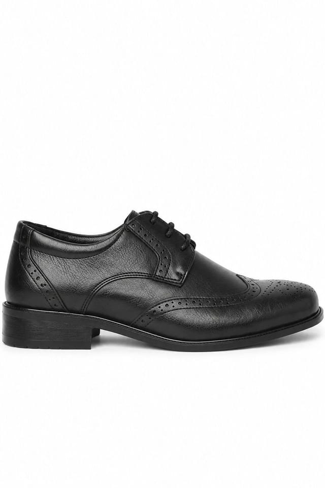 Spot On Spot On Men's Classic Brogue Lace Up Formal Shoes in Jet Black - 2