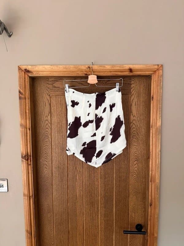 ASOS ASOS luxe asymmetric cow print mini skirt