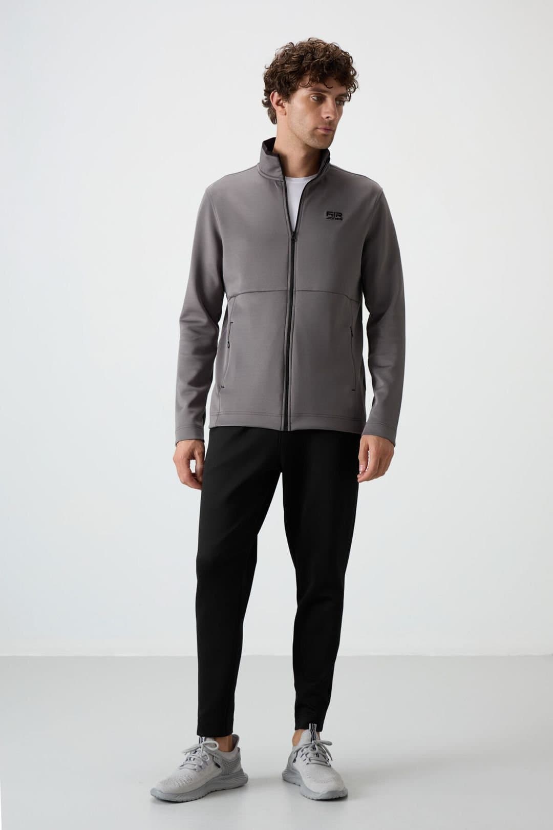 Tommy Life Tommy Life Men's Scuba Active Set With Zip Collar in Dark Grey