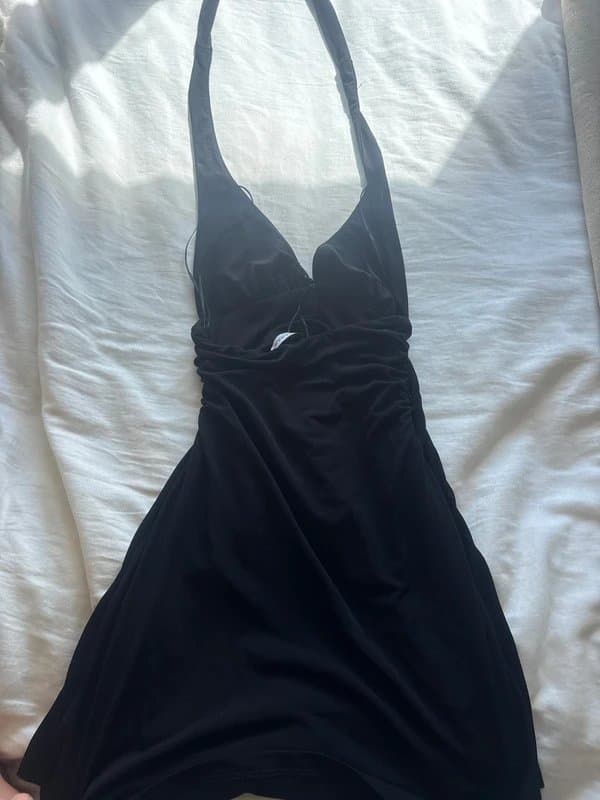 Bershka Bershka black backless halter neck