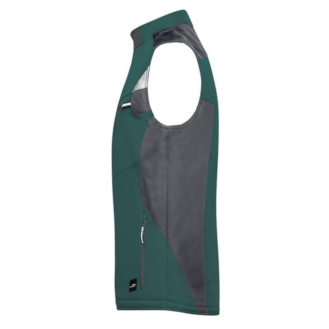 James and Nicholson James and Nicholson Men's Softshell Durable Gilet in Dark Green - 3