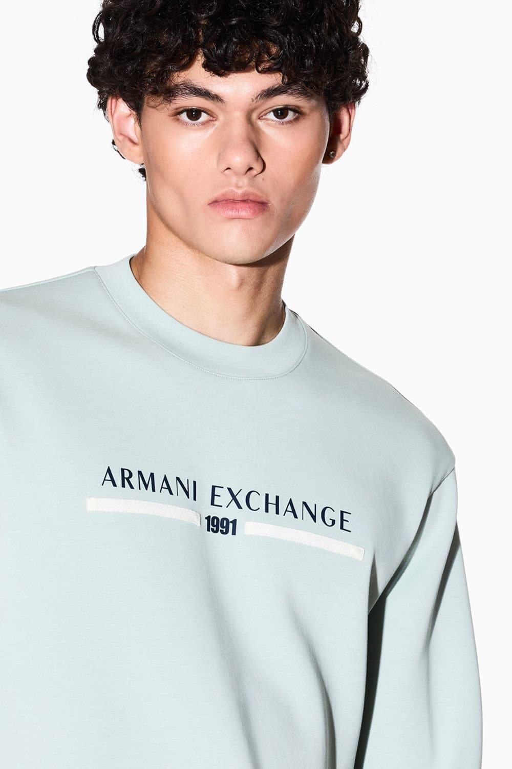 Armani Exchange Armani Exchange Men's Logo Sweat Light Green