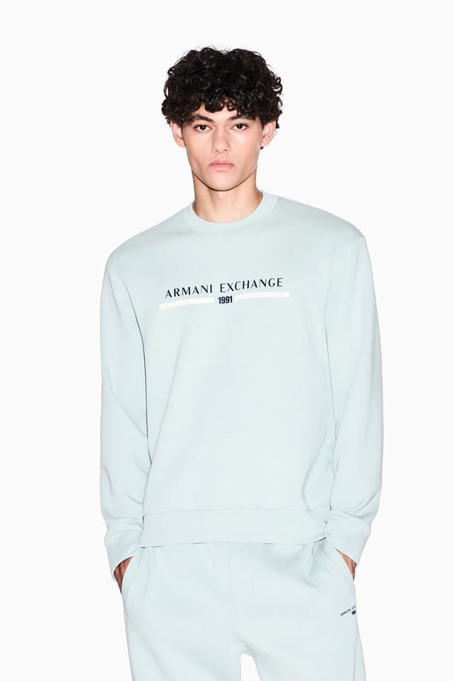 Armani Exchange Armani Exchange Men's Logo Sweat Light Green - 3