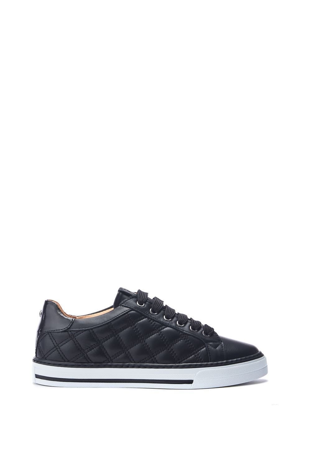 Moda In Pelle Moda In Pelle Women's 'Arzon' Leather New Trainers in Black - 4