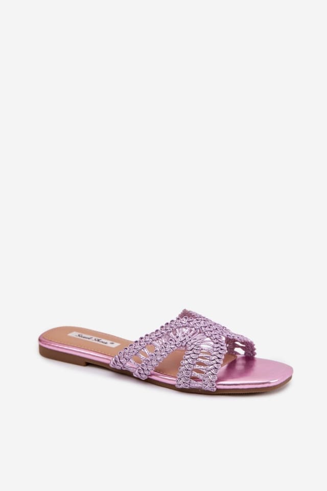 Love Lace Love Lace Women's Comfort Step Flip Flops for Everyday Casual Slip On Footwear in Violet - 2