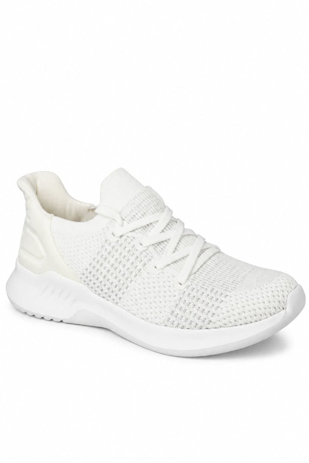 Spot On Spot On Men's Lightweight Knit Lace Up Trainers in Warm White