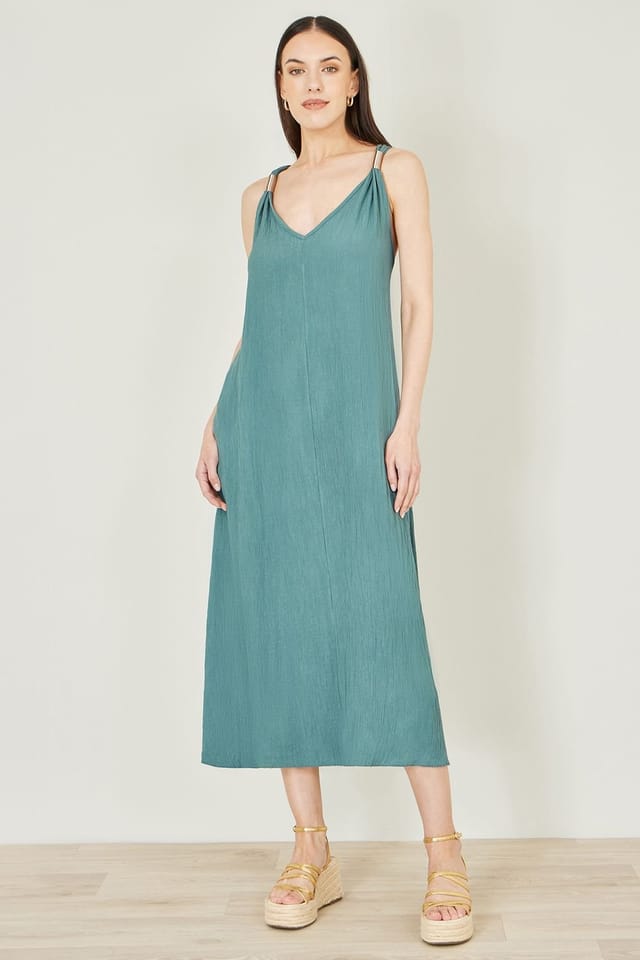 Yumi Yumi Women's Green Viscose Maxi Beach Dress - 2