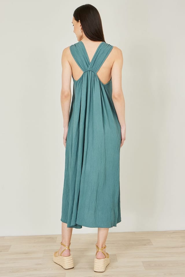 Yumi Yumi Women's Green Viscose Maxi Beach Dress - 3