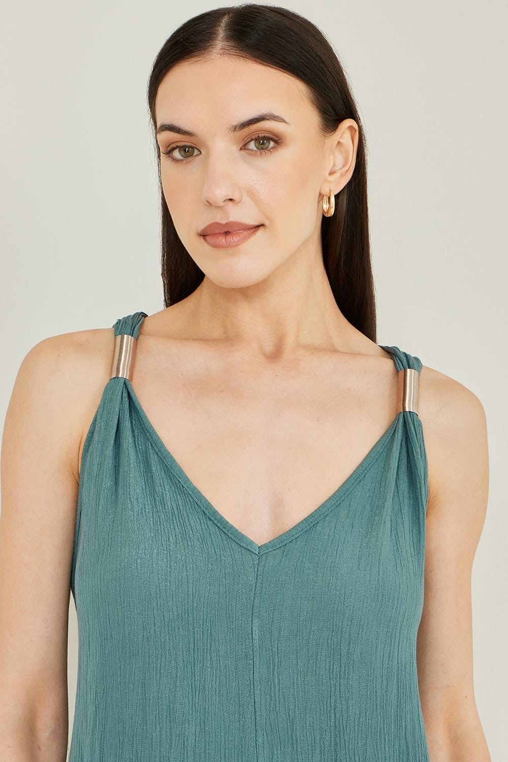 Yumi Yumi Women's Green Viscose Maxi Beach Dress - 4