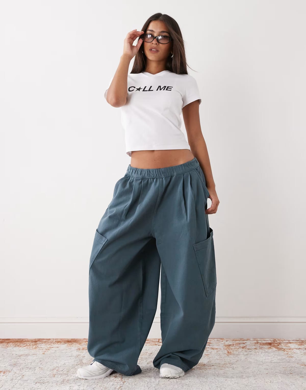 ASOS COLLUSION XL balloon cargo trouser in slate grey - 1