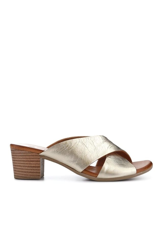 Bellissimo Bellissimo Women's Smart Leather Mules in Gold - 2