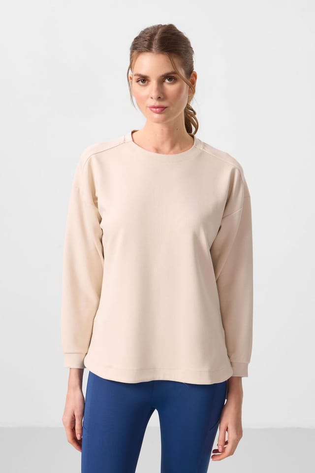 Tommy Life Tommy Life Women's Long Ribbed Tunic Top in Cream - 3