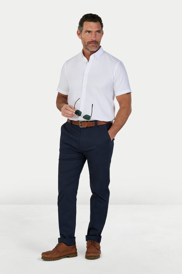raging bull Raging Bull Men's Short Sleeve Lightweight Oxford Shirt in White - 2