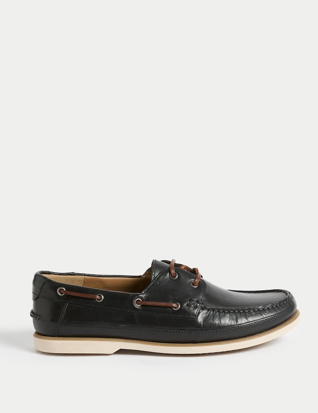 Marks & Spencer M&S Navy Leather Boat Shoes